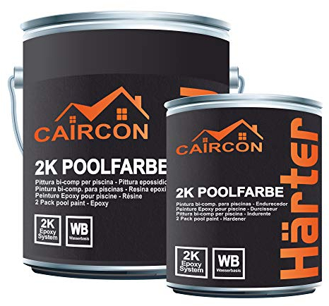 CAIRCON 2K Schwimmbadfarbe Poolfarbe Poolbeschichtung MATT Lichtblau 2,5kg