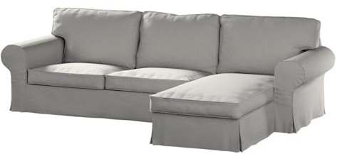 Dekoria Ersättning för överdrag för Ektorp, 2-sitsig soffa med Recamiere-soffa, lämplig för modell Ektorp, grå-beige