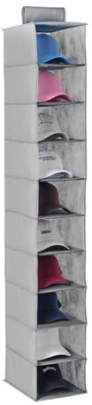 Organizador de armario colgante, estantes interiores de armario, organizador de armario, organizador plegable, almacenamiento con 10 compartimentos, para sombreros, calcetines, ropa interior, toallas