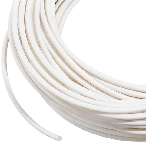 BENECREAT Cordón de PVC de 32.81 yardas, cordón de poliéster blanco de 5 mm para ganchillo, tejer, tejer o recortar en prendas, cojines