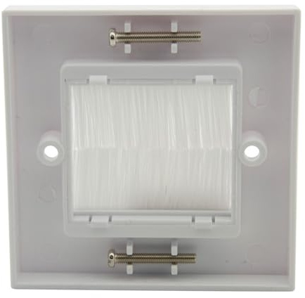 Plaque murale à brosse - Couvertures d'insertion de port - Poils simples - Plaque murale - Cache de port de sortie - Panneau de montage durable - Passthrough - Prise murale - Couvercle d'entrée de