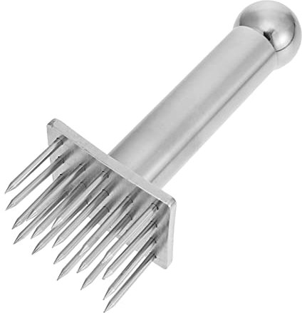 Healifty 1 Pezzo Inteneritore per Carne Acciaio Inossidabile con Antiscivolo Strumento per Ammorbidire Bistecche e Carne Facile da Usare e Lavabile Lavastoviglie Utensile per Preparazioni