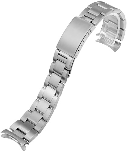HiCycle2 19mm Oyster Watch Band Bracelet Replacement For Rolex Date 1501 1502 78350 Matee Air King 1500 5500 5501 5505 Stainless Steel, silver brush, 19mm, Retro
