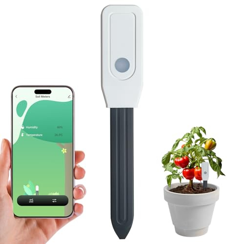 Drusine Smart WiFi Soil Moisture Meter for Plants, 2-in-1 Sensor with App Alerts | Monitor Moisture & Temperature Remotely, Real-Time Data for Indoor/Outdoor Gardening, Houseplants Care