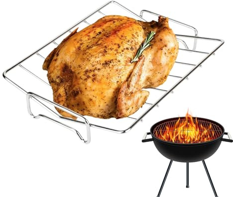 Estante para Pavos – Accesorios para Parrilla, Estante para, para Horno, para Barbacoa, Hornear, Aves de Corral, Cerdo, Pollo, Carne, Picnic, Camping, al Aire Libre, Interior, Cocina