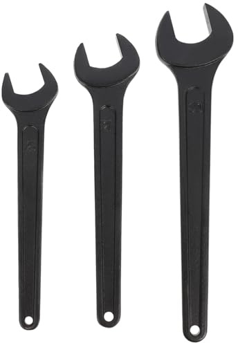 Amosfun 3pcs Steel Spanner Set Open-end Wrenches Single Head Metal Hand Tools 25mm 27mm 30mm for Automotive Repair and DIY Maintenance