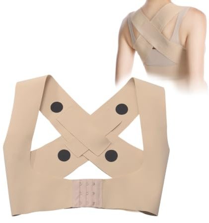 VELAJA Corrector de Postura Espalda para Mujer, Faja Corrector Postura Espalda Invisible - Soporte Regulable para Aliviar el Dolor de Cuello y Hombros en la Oficina y Coche