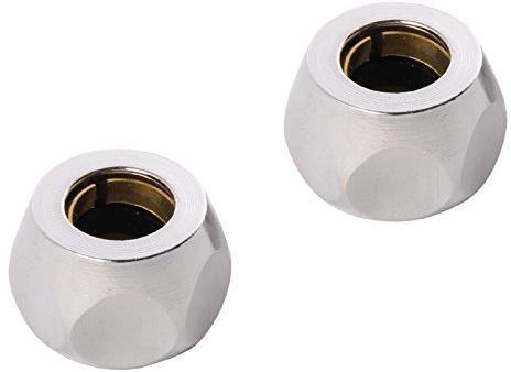 Quetschverschraubung | Quetschüberwurf | 3/8 Zoll x 8 mm | 2er-Set | Für Kupfer-Rohre | Anschluss von Armaturen | Verchromt
