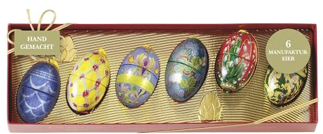 Lauensteiner - Huevos de Pascua mini de color deluxe (6 unidades, con huevo de chocolate y trufa, sin alcohol)