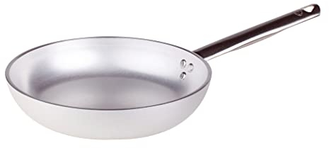 Pentole Agnelli Linea Alluminio 5 mm Padella Radiante con Un Manico Inox, Argento, 40 cm