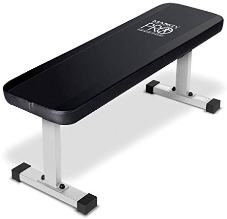 Marcy Flat Utility Flat Strength Training Home Gym Lifting Weight Bench, White