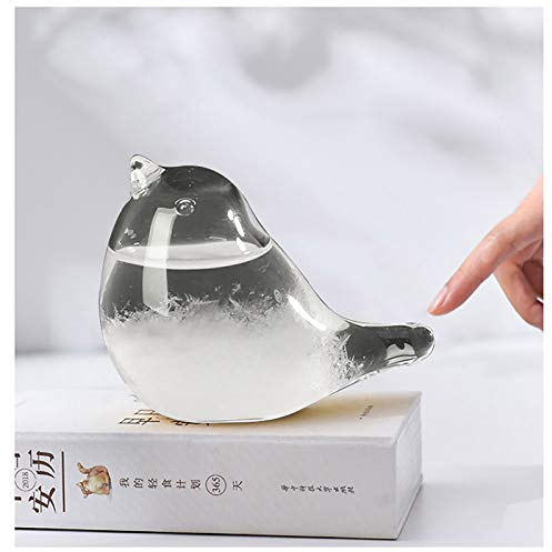 TIEMORE Prévisions Météo en Verre Tempête,Station Météo Créative,Bouteille en Verre Baromètre Weather Predictor,Bouteille De Prévisions Météorologiques Liquides pour Bureau Et Décoration Intérieure