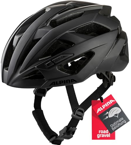 Alpina VALPAROLA Rennradhelm, Black matt, 51-56 cm