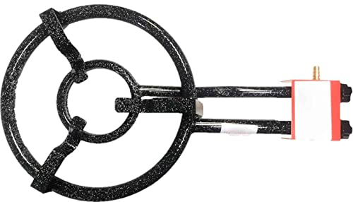 Tradineur - Quemador paellero gas butano, diámetro 34,5 cm, aro paellero esmaltado con patas, hornillo paellas, homologado, exterior, jardín, camping, acampada