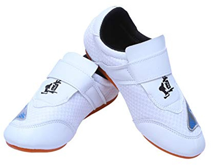 Taekwondo Skor, Andningsbara Kampsport Sneakers, Sport Kung Fu TaiChi Skor För Vuxna Och Barn (Color : White, Size : 34 EU)