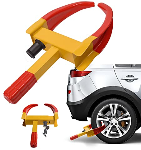 HENGMEI Radkralle Reifenkralle Universal Parkkralle Radklemmen Radschloss Diebstahlsicherung mit Sicherheitsschloss Radsicherung für Auto Motorrad