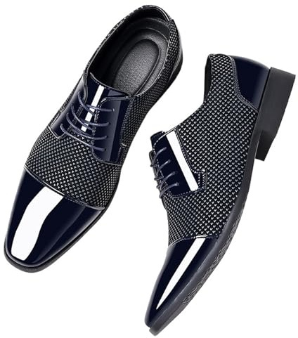 Zapatos Hombre Vestir, Zapatos Vestir Hombre, Zapatos De Boda For Novio, Formales, De Negocios, con Punta En Pico, con Cordones, Antideslizantes, Suela De Goma, Informales, Transpirables (Color : Dar
