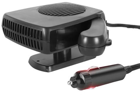 Riloer Ventilateur de chauffage de voiture portable 12V 200W 10A, désembueur de pare-brise, Dégivreurs pour pare-brise auto, vent chaud et froid, avec poignée