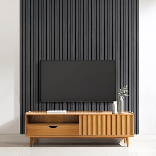 Home Treats Wall Panel Wood Slat | Decorative Wooden Panelling 3D Slatted Acoustic Sound Absorbing Ceiling or Wall Slats (Grey Oak, 240 x 60cm (3 Pack))