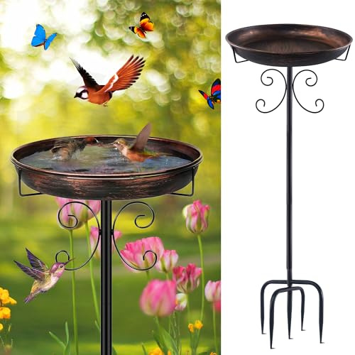 Abbeveratoio per Uccelli in Piedi, Mangiatoia per Uccelli Selvatici per Da Esterno per Uccelli Decorazione da Giardino