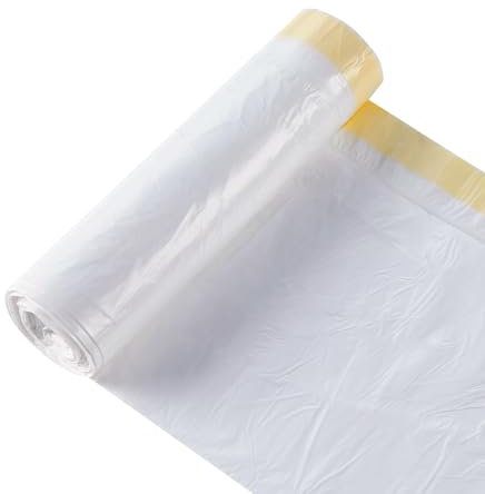 Bin Bags 50 Litre 20 Counts, 50L Bin Bag Strong Drawstring Tie Handle White Bin Liners 50L Recycling Pedal Swing Bin Bags for Kitchen/Bathroom/Office/Garden