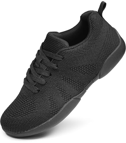 Sooneeya Cheer Shoes Girls - Youth Kids Cheerleading Shoes - Child Athletic Training Tennis Dance Sneakers Black Size 7 M US Big Kid