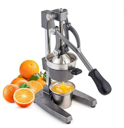 Manual Cast Iron Juicer, Commercial Lemon Squeezer, Professional Citrus Juicer, Ideal for Extracting Juice From Lemons, Oranges, and Grapefruits. Easy to Clean. (Gray)