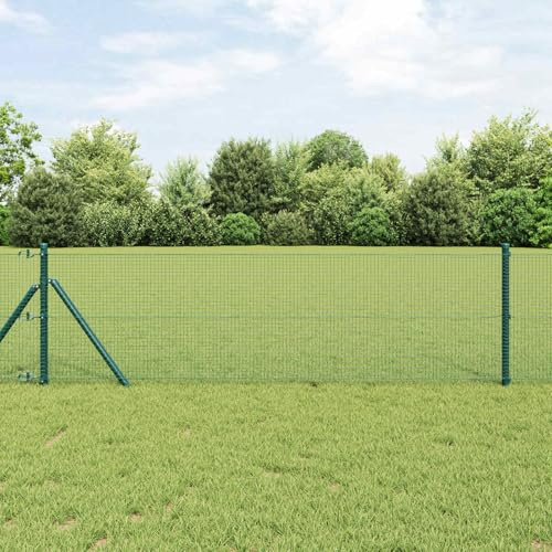 Recinzione metallica saldata verde, 0,4 x 10 m, durevole, per giardino e terrazza, rete metallica per topi e arvicole, rete di protezione per voliera, griglia per esterni