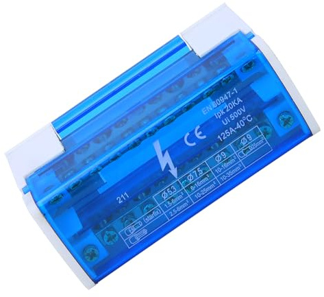 XUMIUZIY Din Rail Terminal Distribution Box 2-Level Enfas |Transparent Dammskydd Kopplingsdosa för Elektriska Ledningar