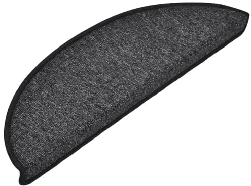 vidaXL Trappmattor 15 st 56x17x3 cm antracit halvrunda