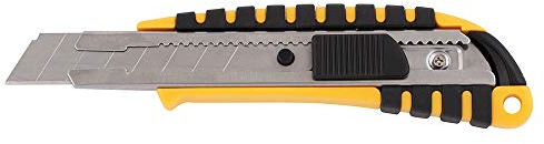 D.RECT 2048 Cutter con guida in metallo 18mm, Impugnatura in Gomma, Taglierino Professionale, Ricambio, Lame da Spezzare, taglia unica