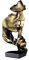 CHSG Il Silenzio è Dorato Scultura Astratta, Volto Spezzato Artigianato Creativo Pensatore Ornamento Souvenir, Vita Reale Arte Interessante Statua Regalo Vivid Decorativo, 11 x 10 x 28,5 cm