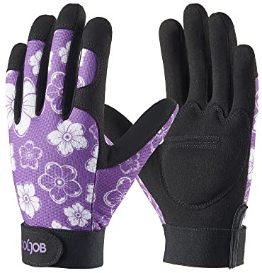 COOLJOB Gartenhandschuhe für Damen, durchstichsichere Arbeitshandschuhe für Rosenschnitt, Gepolsterte Rosenhandschuhe aus Kunstleder mit Klettverschluss (1 Paar, Größe XS-S)