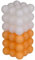 ReWu Kerze Echtwachskerze Bubble-Kerze Farbig Orange Weiß Farbverlauf Wohndekoration 6x12cm