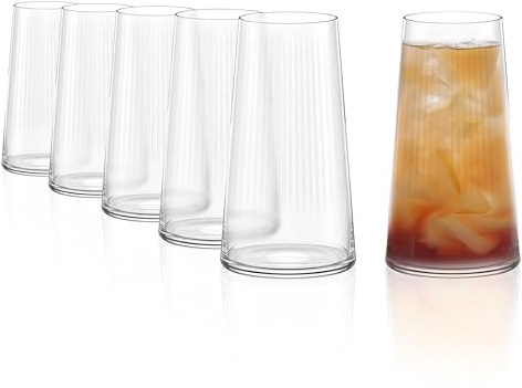 Stölzle Lausitz Longdrinkgläser Symphony 6er-Set 460 ml – Elegante Allroundgläser für Cocktails, Drinks, Wasser & Säfte – Hochwertige Wassergläser aus Kristallglas – Spülmaschinengeeignet & stoßfest