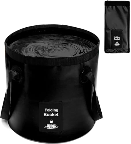 Seau Pliable, 20L Seau de pêche Pliable Portable Multifonctionnel - Conteneur d'eau pour la pêche-Camping-Jardinage - Pliant pour Bassin de Lavage
