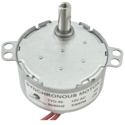 CHANCS Synchronous Motor Micro Motor TYD-50 12V AC 5-6RPM Flush Shaft 19mm Fixed Rotation CW Electric Gear Motor for Tumblers
