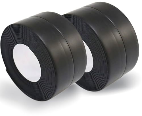 Yuexitech 2 Rotoli Nastro Sigillante Impermeabile Doccia, Nastro Sigillante Impermeabile Autoadesivo Nero Antimuffa Doccia Striscia Sigillante Per Bagno Wc Cucina Lavello, 38mmx3,2m