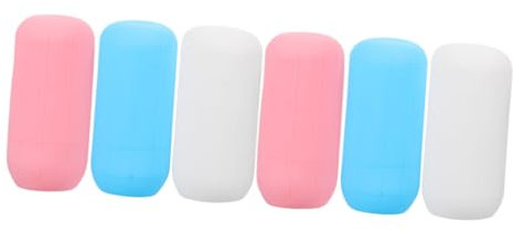 ADOCARN Manicotti Per Bottiglie Da Viaggio in Silicone Antiperdita Set Da 6 Pezzi Estensibili Per Contenitori Viaggio in Vari Colori Copribottiglie Per Shampoo e Lozione Facili Usare e Installare