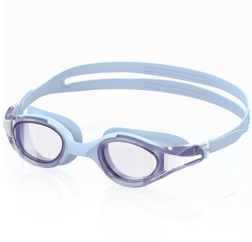 Ambienden Lunettes de Natation, Claire Vision Lunettes de Natation Anti-buée, Protection UV, Joints en Silicone, Ajustements Rapides, Unisexes Pour Adultes-Blue