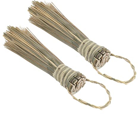 DECOMELODY Natural Cleaning Pot Brush 2pcs Set Kitchen Household and Hotel Scrubbing Tool Sturdy Pot and Dish Cleaning Brush and Pans