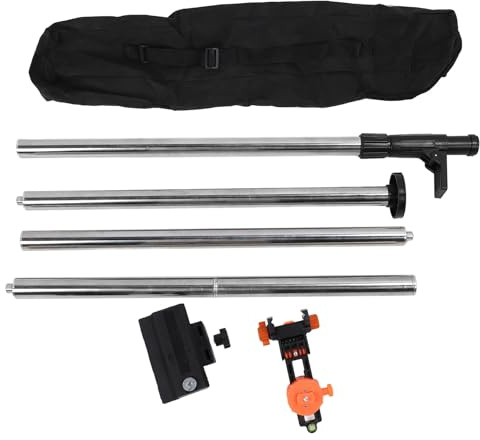 Adjustable Telescopic Pole Aluminum Alloy Level Mounting Rod 3.0m 9.84FT with 6mm and 15.2mm Interface for Contractors Engineers Surveyors