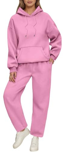 PAIDAXING Tuta da Donna Set Completo UK 2 Pezzi Co Ord Set Abiti Signora Felpa con Cappuccio e Pantaloni Sportivi Set da Ginnastica Abbigliamento Attivo Y2k Abbigliamento Autunno Inverno Abbigliamento