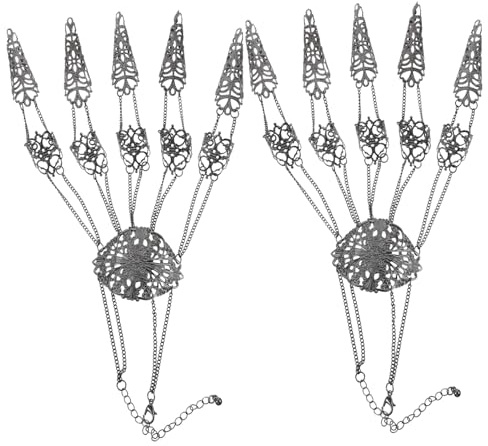 HONITANO Gothic Handkedjor Hålmönster Hållbara och Bära Stilfulla Punkarmband för Kvinnor för Scenframträdanden och Gåvor
