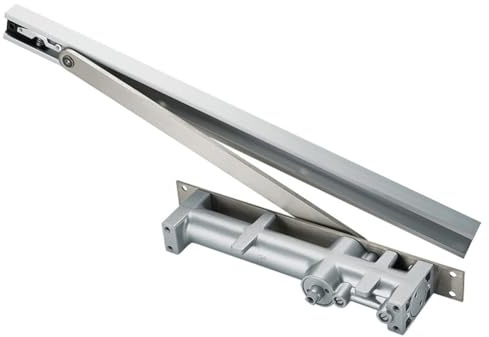 Osynlig automatisk dörrstängare för trädörrar upp till 45 kg, hydraulisk buffert med justerbar stängningshastighet, silver