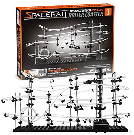 CKB LTD SpaceRail Level 3 Pista para canicas Roller Coaster Montaña Rusa, Bola canicas de ferrocarril de Carrera de montaña Rusa de mármol Kit de construcción de Pistas de mármol para Bricolaje