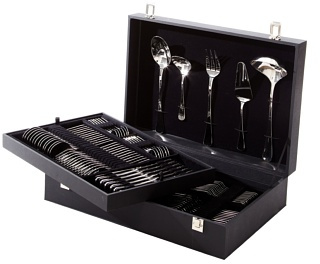 Arcos Serie Madrid, Cubertería de 113 piezas en Maletín de Regalo, Juego Completo, Monoblock de una sola pieza de Acero Inoxidable, Color Plata
