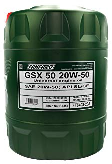 FANFARO Motoröl 20W-50 Master Line Mineralöl Motor Öl API SN API CH-4 GSX 50 20L