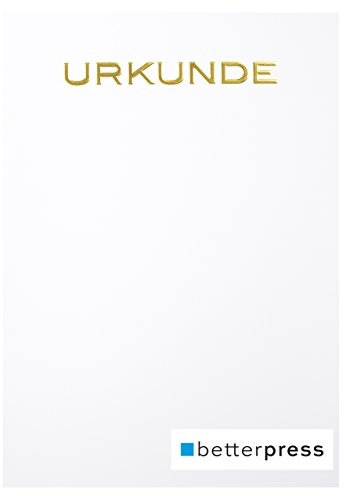 Urkunden Vordrucke geprägt Reliefprägung 200 g/m² din a4 10 Stück weiß Betterpress (Gold)