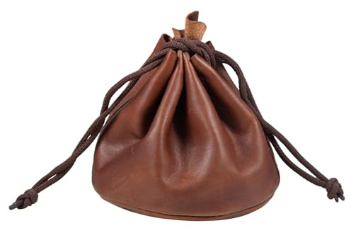 STILORD Mikkel Lederbeutel groß Vintage Münzbeutel XL Münzbörse Portemonnaie Ledergeldbeutel Geldbörse Kleingeldbörse Schlüssel Etui echtes Leder Farbe:Cognac - braun